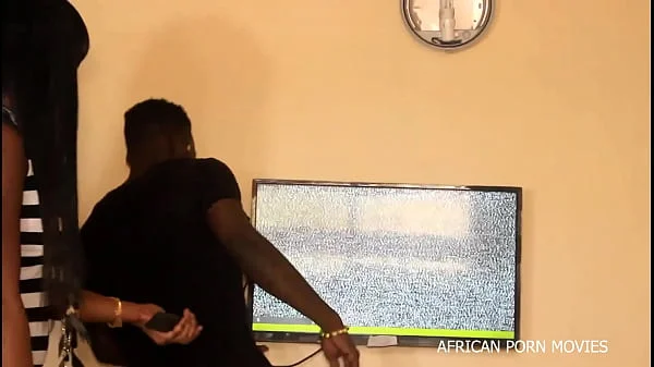 POV the handyman technician with his client in an unprecedented fuck during the repair of the television set on African porn Movies videos