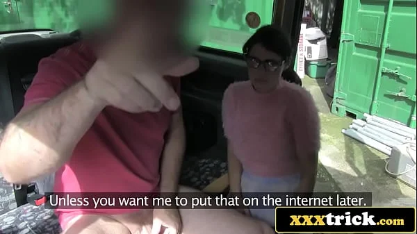 Bitchy UK Brunette Can't Pay For a Cab, Must Rim and Fuck Old Driver videos