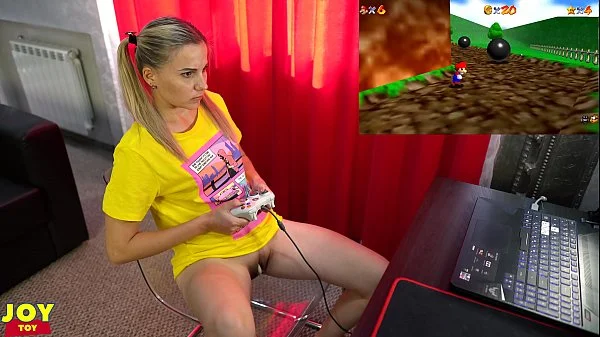 Letsplay Retro Game With Remote Vibrator in My Pussy - OrgasMario By Letty Black videos