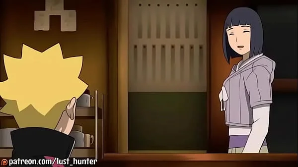 Boruto ver a Hinata lavando as louças e aproveita para por o pau nas costa dela. videos