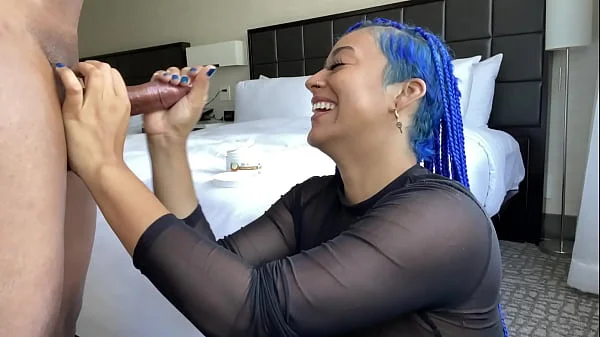 Sloppy blowjob by Blue hair throatgoat videos