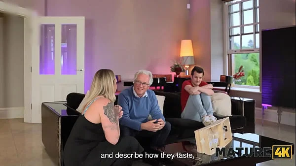 MATURE4K. Hot MILF is making milkshakes with her horny neighbour and let her husband to taste it videos