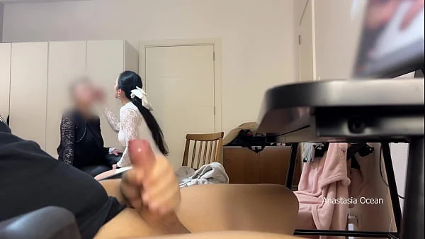 My stepmom and I caught my husband watching porn and masturbating. videos