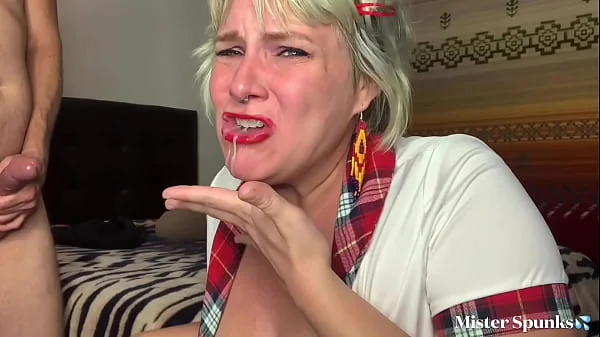 It Tastes Horrible!! First Cum Swallow. videos