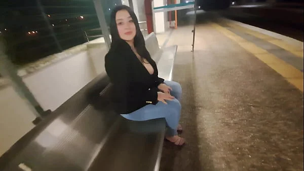 Public Outdoor Train Station Fuck with a Stranger videos
