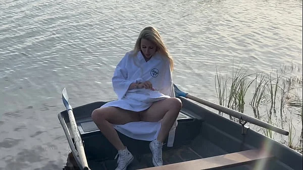 Outdoor risky sex with hot blonde in fishnet videos