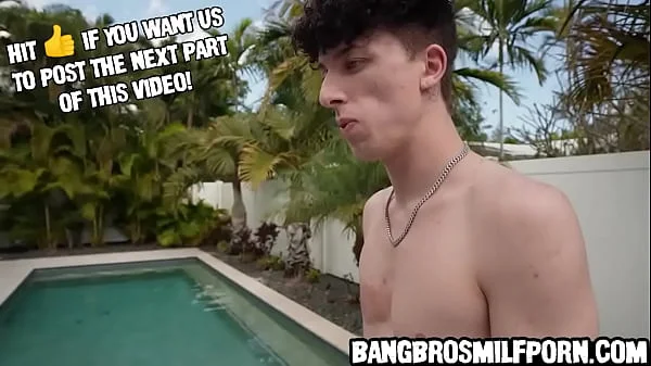 Lucky stepson gets to massage his hot stepmom's insane body under the sun! videos