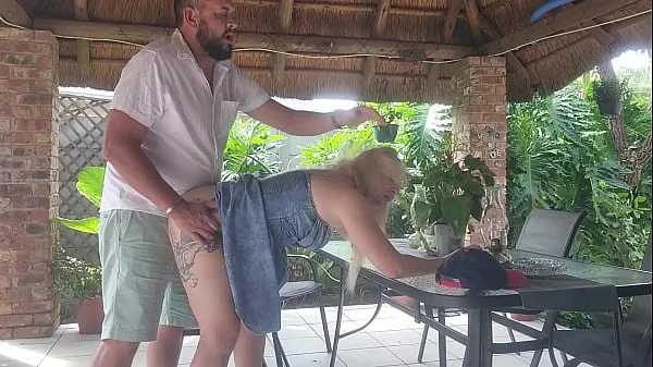 Creampie Fucking my best friends wife on the patio while he is at work videos