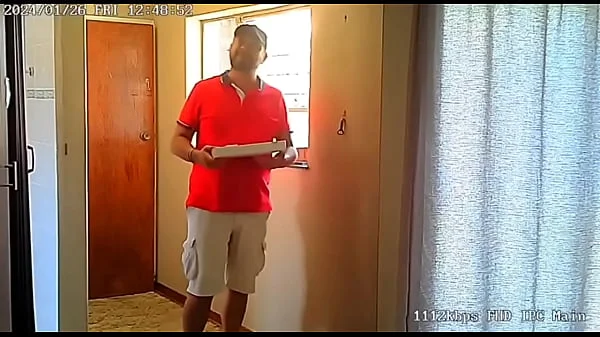 Caught my wife fucking the pizzaguy on spycam videos