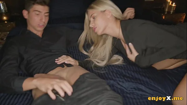 Ms Naughty flashes off her skills.Horny housewife deep-throats off her guest in the kitchen -XXX! videos