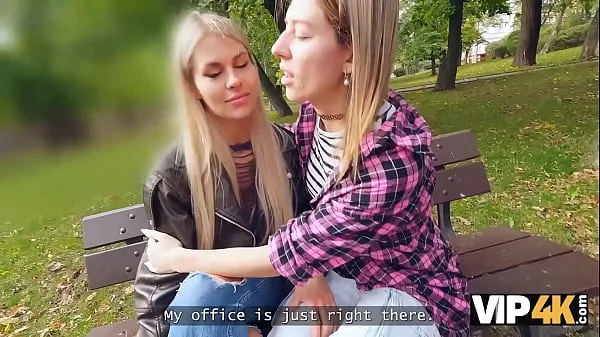 VIP4K. Naughty blonde lesbian didn’t see a problem to fuck on a job interview in front of her girlfriend videos