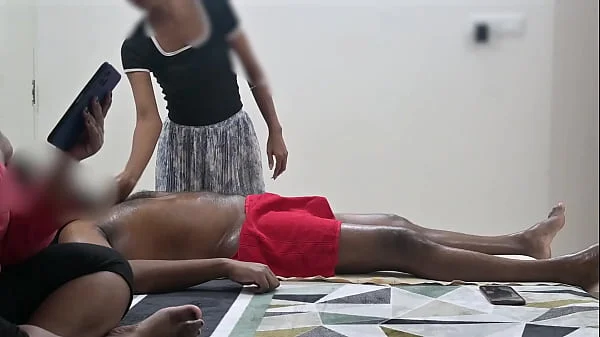 Happy ending spa massage infront of customer lady videos