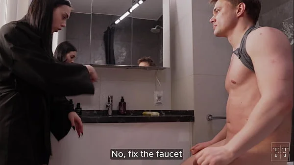 He fucked me from behind, but at least he fixed the bathroom sink videos