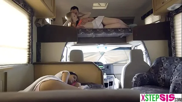 Horny teens fuck in the back of the van during the road trip videos