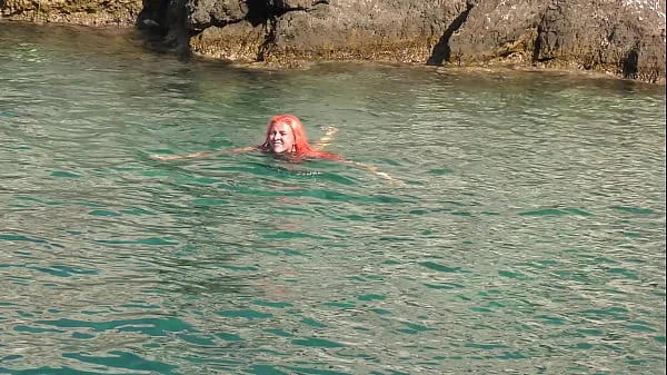 Blue water and a naked girl! videos