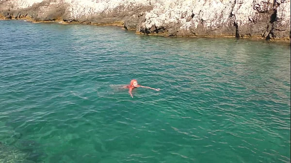 Blue water and a naked girl! videos