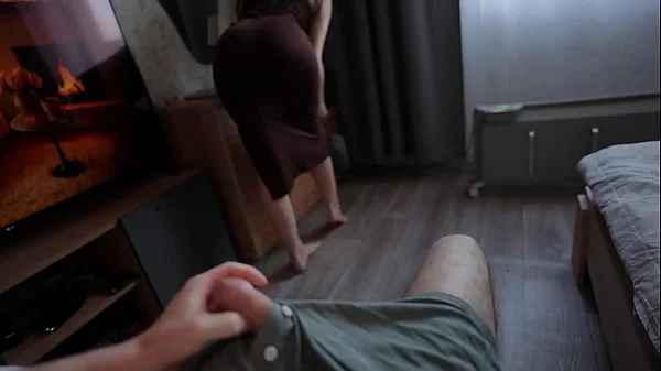 Step Mom Caught Step Son With Boner and Helps to Cum Quick videos