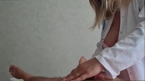 A beautiful masseuse doctor with big tits was surprised when her client's cock got aroused and she saw an erection videos