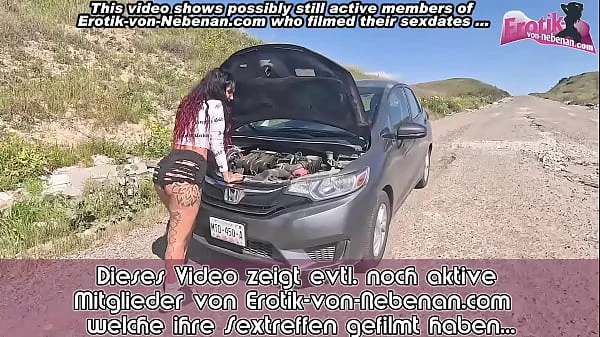 Deutscher Auto Blowjob von einer dicke titten schlampe am Straßenrand videos