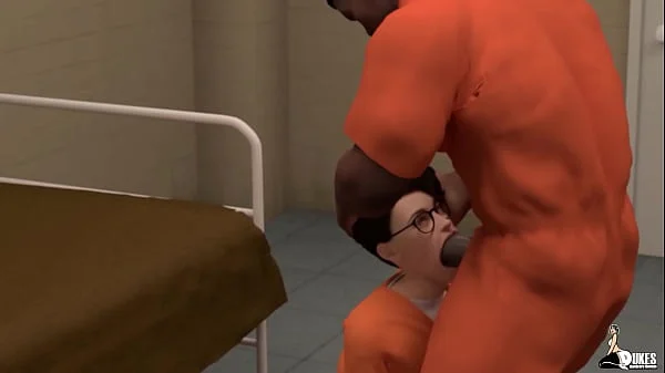 Nerdy girl gets stuffed full of fat cock in prison videos
