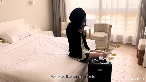 First time on a business trip but I'm already servicing my boss's cock and destroying my ass to please him videos