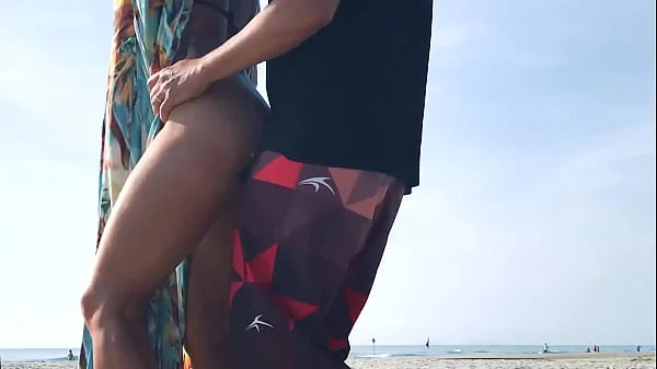 Just Go Away! Milf Gets standing Anal  in front of everyone After Teasing Stranger on the beach videos