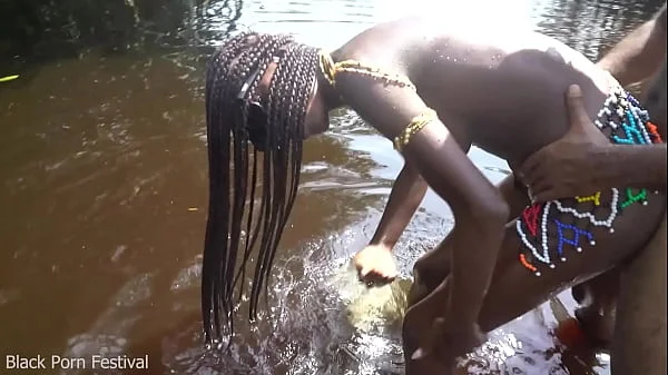 Hot skinny African village not even surprised to get fuck unexpectedly while she was bathing outdoor in the forrest videos