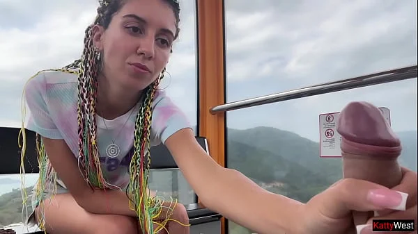 Public Dick Flashing - Girl Jerks My Cock And Swallows Cum On Ferris Wheel videos