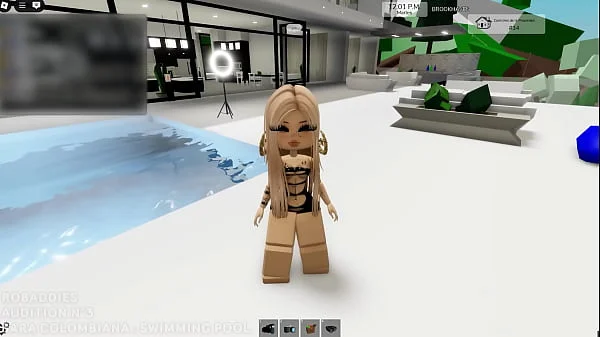 ROBADDIES - AUDITION N°3 - SARA HOT COLOMBIAN GIRL GIVES A BLOWJOB IN THE SWIMMING POOL videos