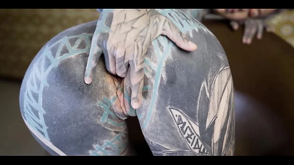 Tattooed TEEN testing FUCK MACHINE with her ANAL videos