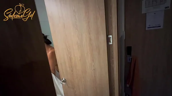 Spying on my stepmom!! Hot MILF eats dick of her stepson while his husband is not at home - Salome Gil videos