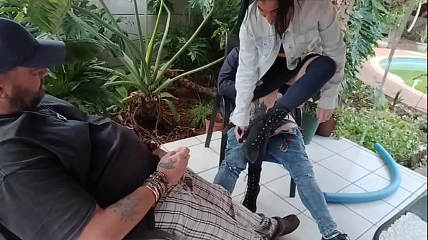 Horny stepbrother fucks virgin stepsister while his friend masturbates and cums on her boobs videos