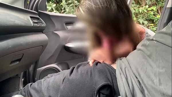 A stranger from side of road drains my balls right in the car videos