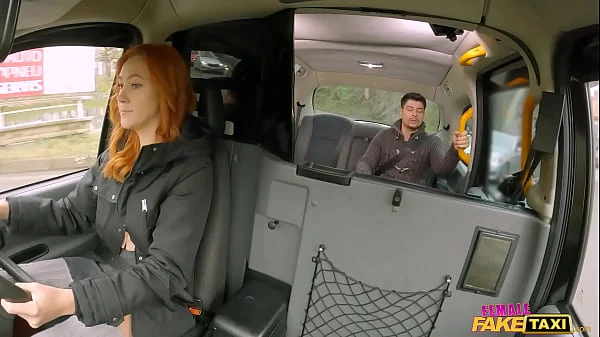 Guy with big mouth makes me ORGASM in my taxi - Female Fake Taxi videos