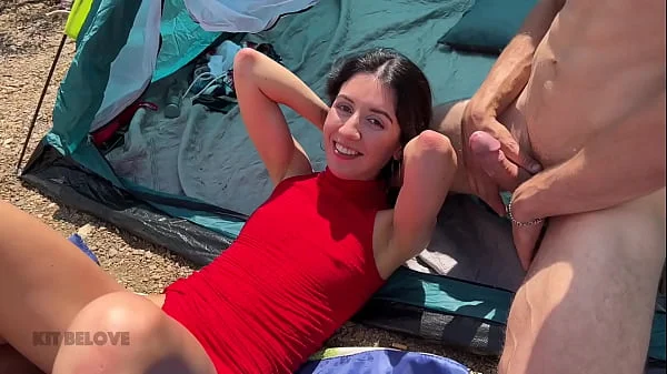 Two males met a couple and fucked his girlfriend right on a public beach videos