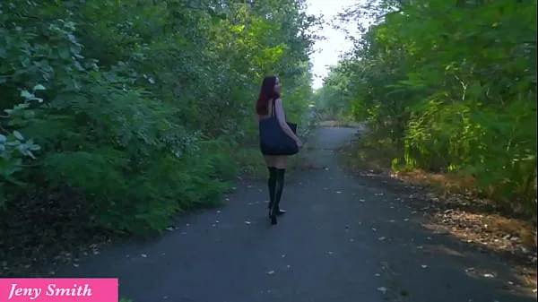Jeny Smith asked to be chained her with a timer padlock with a toy in her pussy videos