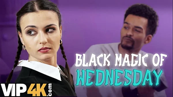 DADDY4K. FUCKING SLUT dressed as WEDNESDAY is masturbating to get DADDY'S BIG BLACK COCK videos