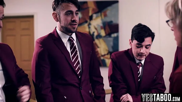 Horny students gangbang huge tits BBW mature teacher in classroom videos