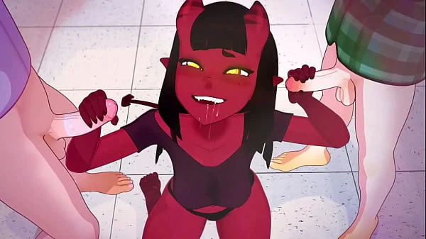 Animation bitch loves sex, at first she sucked off two guys, then allowed herself to be fucked by the third bully videos