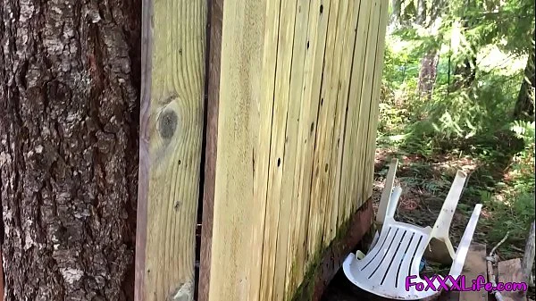 Hot outdoor shower in the woods - TheFoxxxLife - videos