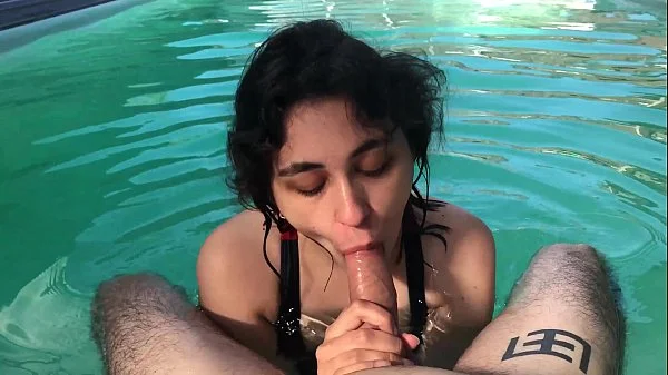 Horny girl begs for dick in the pool videos