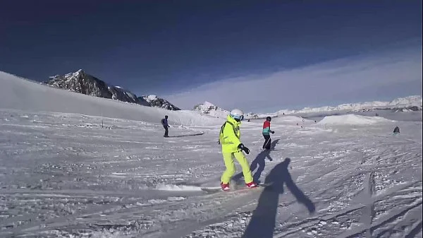 4K Public cumshot on mouth in ski lift Part 1, 2 videos