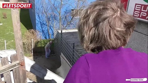 LETSDOEIT - Horny German Granny Literally Fucks The Guy Next Door videos