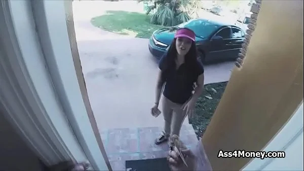 Pizza delivery girl fucks for cash on video videos