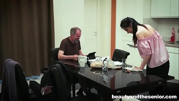 Skinny teen maid fucks her old boss for a promotion videos