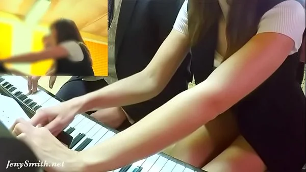 Naughty Teacher with no panties prank with a real student. By Jeny Smith videos