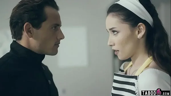 Teen housewife cheats the strict system in the future videos