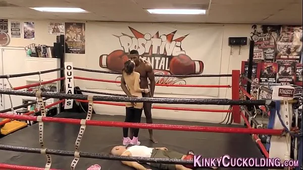 Domina cuckolds in boxing gym for cum videos