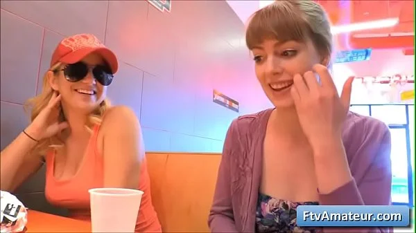 Blonde cutie teen amateur Alana gets naughty in a diner and finger her pussy deep and tender videos