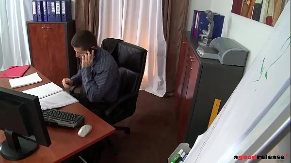 Clumsy secretary Kandall N enjoys deep ass fucking on the office desk videos